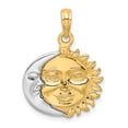 thumbnail image 3 of 14k Gold Two-tone Solid Polished Reversible Sun and Moon Pendant Charm, 3 of 4