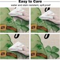 thumbnail image 6 of Lucky Clover Gnomes St. Patrick''s Day Round Tablecloth 60 Inch - Waterproof Fabric Table Cloth Protector, Black White Plaid Tablecloths Washable Table Cover for Kitchen Banquet Party, 6 of 6