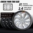 thumbnail image 2 of Premium 14" Silver Wheel Rim Cover Hubcaps OEM Style Replacement Snap On Car Truck SUV Hub Cap - 14 Inch Set (4-Pack), 2 of 11