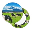 thumbnail image 2 of Lsque Grazing Cows Mountain View Pattern Round Bar chair cushion covers Velvet Fabric Premium Comfort Protects from Scratches and Stains for 14-17 Inch Chair-14 inch, 2 of 7