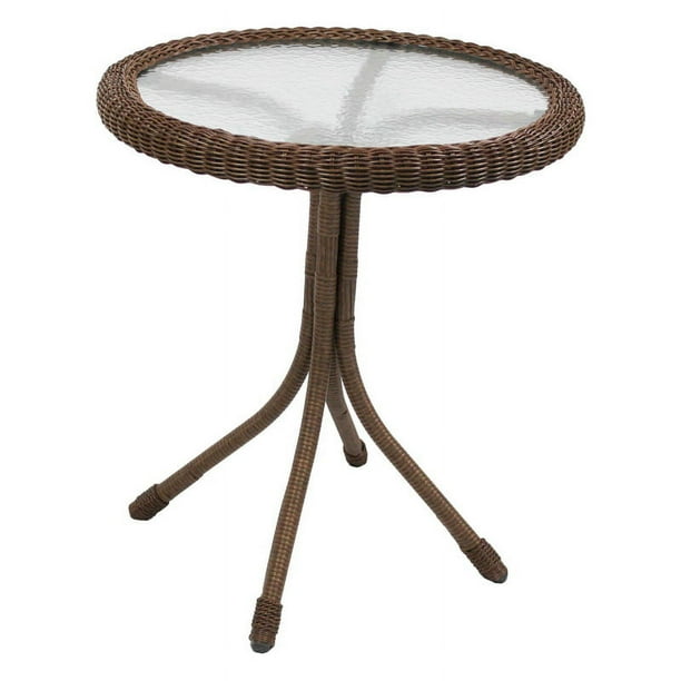 International Caravan Outdoor Resin Wicker and Glass-top Bistro Table International Caravan Outdoor Resin Wicker and Glass-top Bistro Table