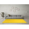 thumbnail image 3 of Ahgly Company Machine Washable Indoor Square Solid Yellow Modern Area Rugs, 5' Square, 3 of 4