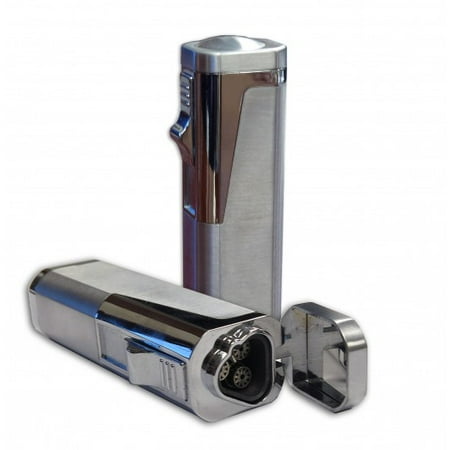 Typhoon Triple Flame Torch Lighter w/ Retractable Bullet Cutter - (Best Soft Flame Pipe Lighter)