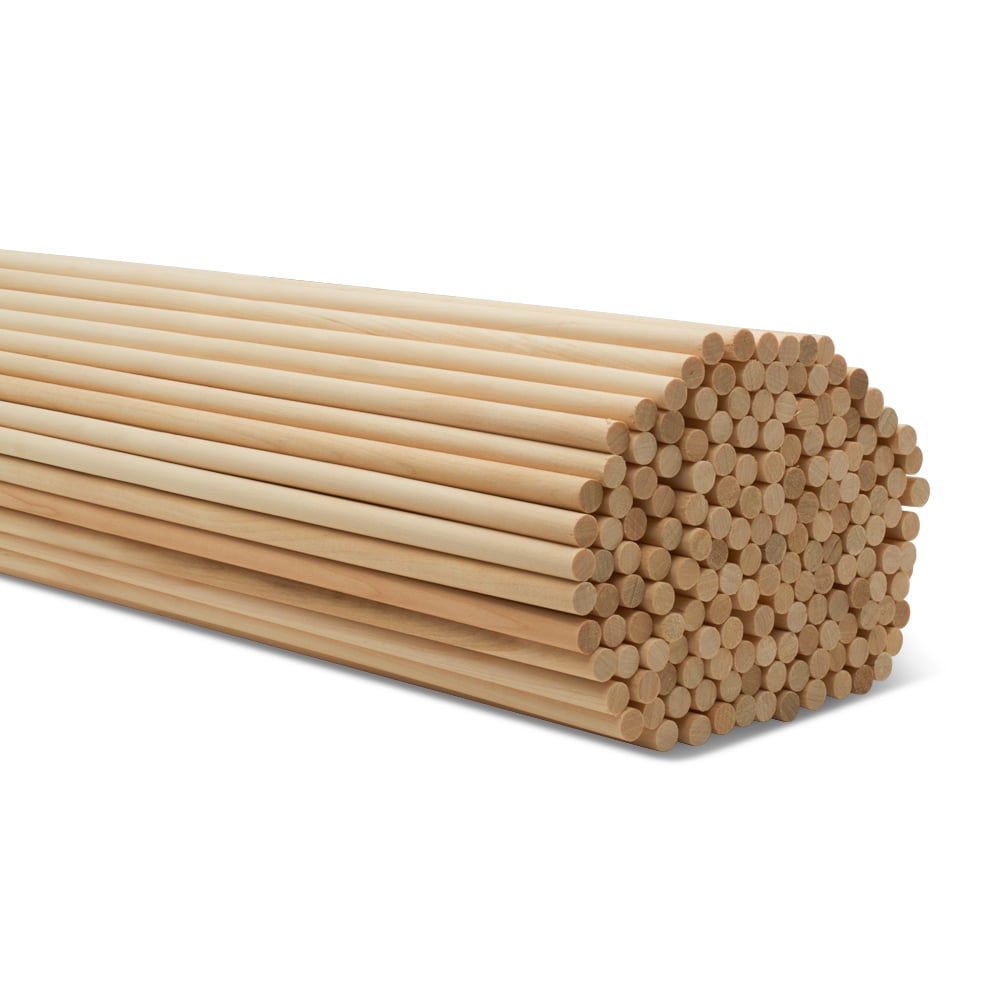 Dowel Rods Wood Sticks Wooden Dowel Rods 5/16 x 24 Inch Unfinished Hardwood Sticks for