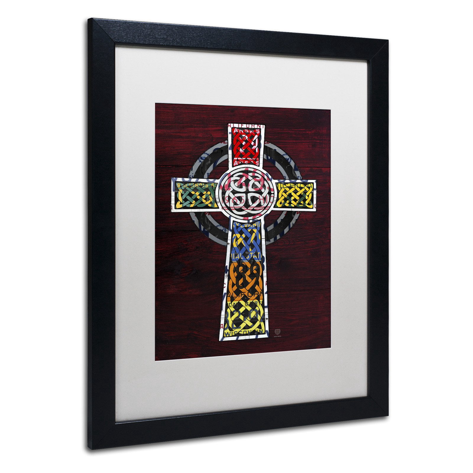 Trademark Fine Art 'Celtic Cross' Canvas Art by Design Turnpike, White Matte, Black Frame