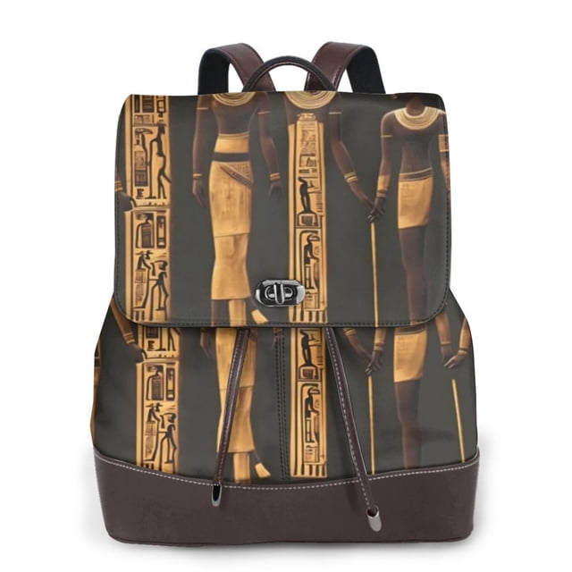 Fotbe Ancient Egyptian Hieroglyph Mochila Bolso con Estampado para Mujer, Mochila Antirrobo de Nylon Impermeable, Bolsa Ligera de Hombro