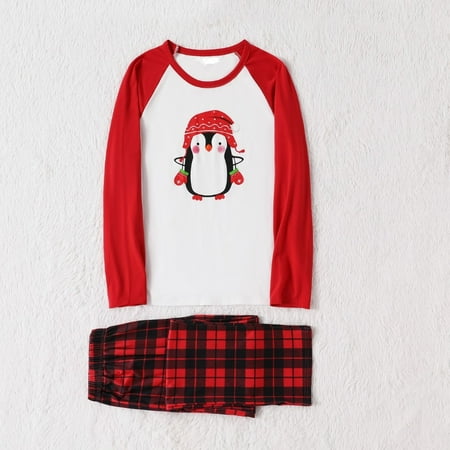 

Tfalo Christmas Pajamas For Family Parent-Child Warm Christmas Set Printed Home Wear Pajamas Two-Piece Mom Set