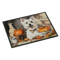 Carolines Treasures DAC1823MAT 18 x 27 in. Unisex Westie Fall Kitchen Pumpkins Doormat