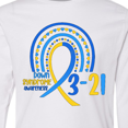 thumbnail image 4 of Inktastic 3-21 World Down Syndrome Day Blue and Yellow Rainbow Ribbon Long Sleeve Youth T-Shirt, 4 of 5