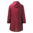 thumbnail image 3 of Sopiago Women's Waterproof Rain Jacket Lightweight Raincoat Hooded Windbreaker Trench Coat for Women Red,One Size, 3 of 5