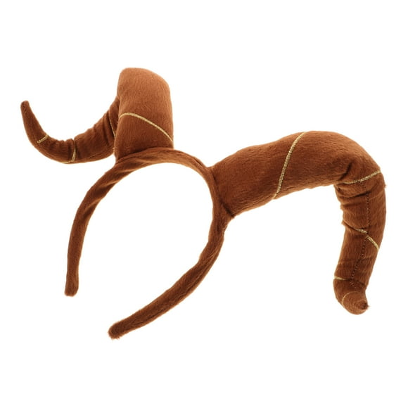 HEALEEP Cow Headband Costume Horn Headband Brown Fabric 1Pack For Cosplay Events