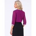 thumbnail image 4 of DARING DIVA Women's Sequin Beaded Open Front Evening Shrug XL Purple, 4 of 6