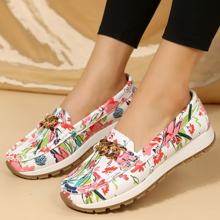 

Cathalem Women s Casual Shoes Size 10 Wide Leisure Women Artificial Leather Solid Color Autumn Thick Sole Flat Slip On Lazy Shoes A 7