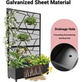 thumbnail image 3 of YUSAZENS Galvanized Steel Metal Planter Box, 3-Piece Screen Set, Outdoor Planter with Privacy Screen Black with Wheels, 3 of 7