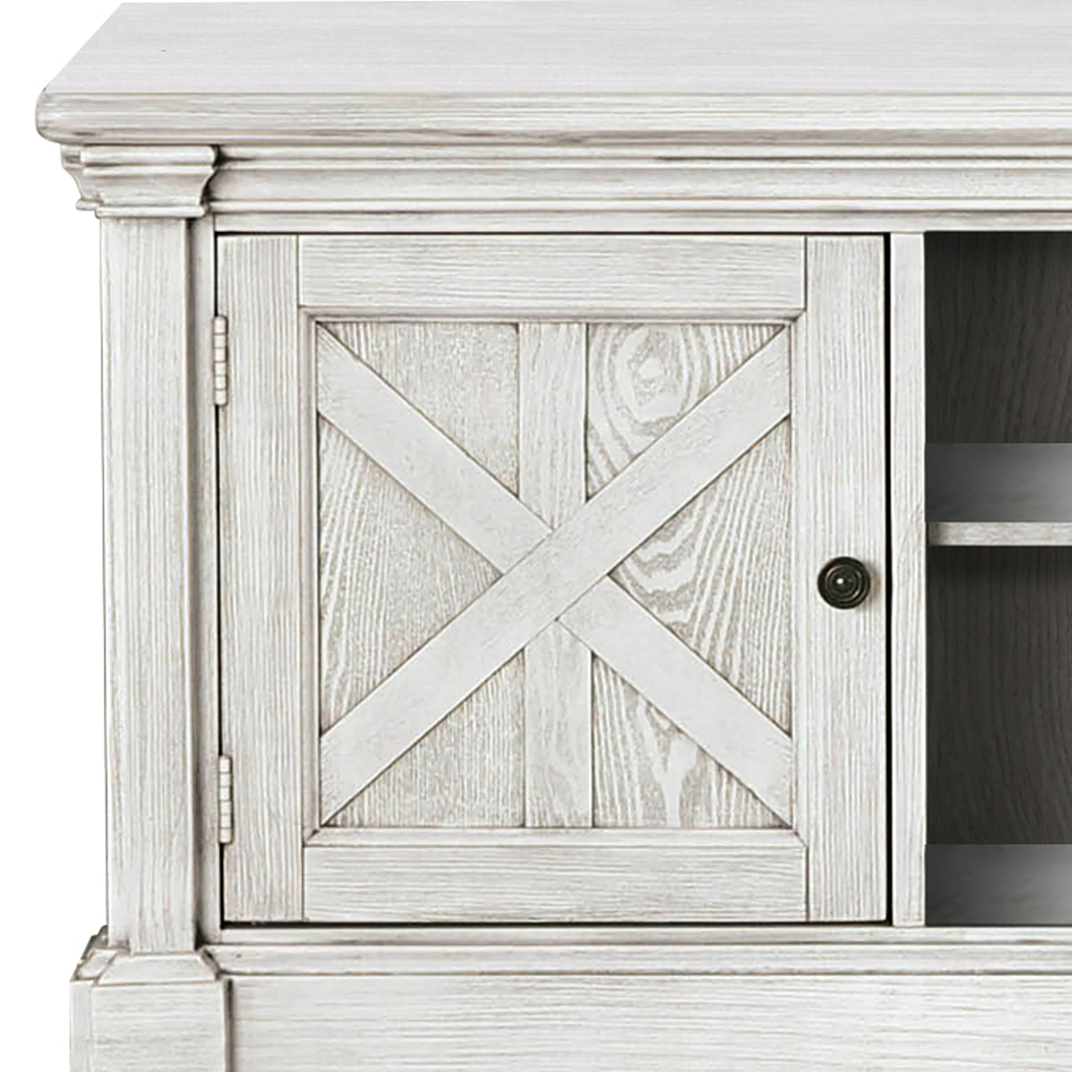 Furniture of America Randall TV Stand for TVs up to 66", Antique White