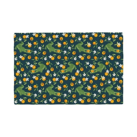 

Placemats Set of 4 Crocodile And Oranges Heat Resistant Non - Slip Place mats Waterproof table mat for Kitchen Dining-6片装