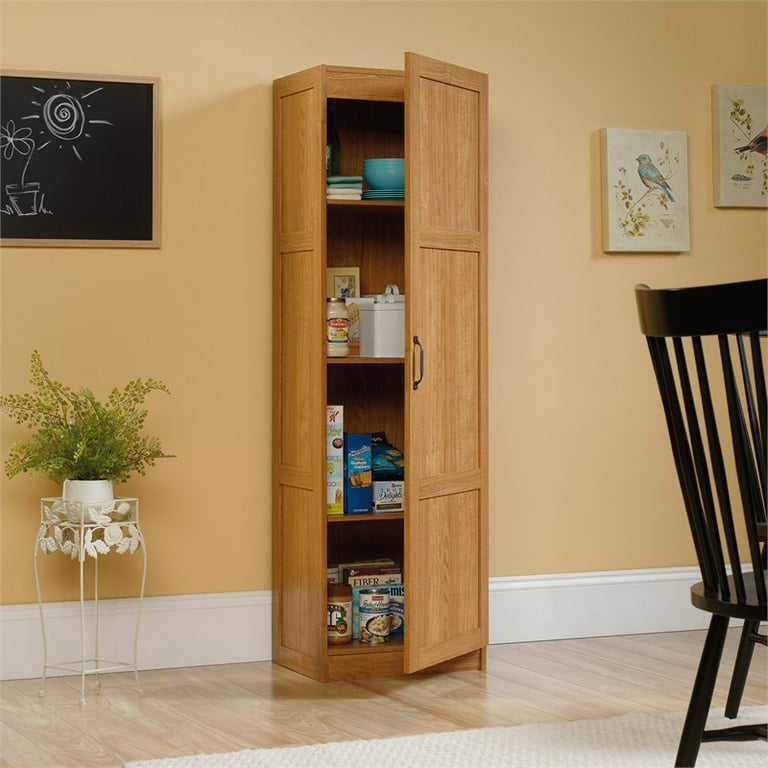 Sauder Miscellaneous Storage Pantry Cabinets, L: 29.61 x W: 16.10 x H: 71.10, Highland Oak Finish