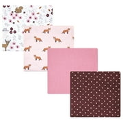 Luvable Friends Hudson Baby Flannel Receiving Blankets 4pk, Forest Woodland