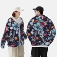 thumbnail image 3 of Rocae Flowers ad Butterflies Print Breathable Sun Protection Hoodie Quick-Dry Lightweight Long Sleeve Hoodie Unisex Running Sports Shirt 3X-Large, 3 of 9