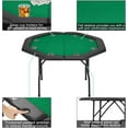 thumbnail image 6 of AVAWING 29" Game Poker Table w/Stainless Steel Cup Holder Casino Leisure Table for 8 Players, Green, 6 of 6