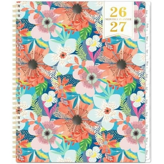 2026-2027 Monthly Planner/Calendar - Monthly Planner 2026-2027, JAN 2026 - DEC 2027, 9" x 11", 2 Year Calendar 26-27, monthly calendar with Notes, Tabs, Spiral Binding, Pocket - Floral$$Office