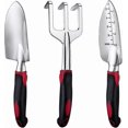 thumbnail image 1 of Cast Aluminum Gardening Tool Kit with Non-Slip Rubber Handles, 3-Piece Heavy Duty Garden Tool Set for Outdoor Use, 1 of 5