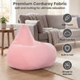 thumbnail image 5 of Giantex Bean Bag Chair, Accent Lazy Sofa, Comfy Floor Lounger for Living Room, Pink, 5 of 9