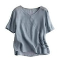 thumbnail image 2 of TODOZO T Shirts for Women Loose Fit Casual Lightweight Soft Basic Tees Women's 2025 Summer Retro Plate Button Embroidered Shirt New Chinese Loose Tilt Tea Clothes Top Short Sleeved T Shirt, 2 of 6