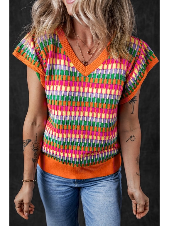 Flirty Orange Flutter Sleeve Sweater Tee - Versatile Sizes!