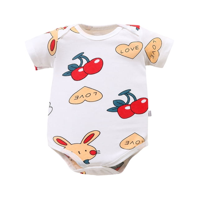 Akiihool Baby Boy Sports Clothes Unisex Baby Bodysuit, Organic Cotton Short Sleeve Clothes, Ultra Soft Newborn Essentials for Boys & Girls (Red,0-3 Months)