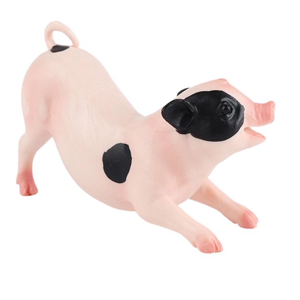 Figura decorativa de juguete con forma de cerdito para estantería, armario o como recuerdo de fiesta. Acostado