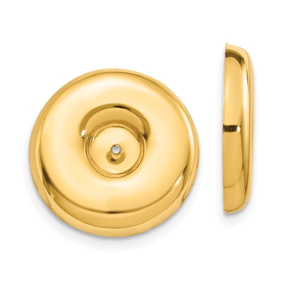 14k Polished Round Fancy Earring Jackets 14k Yellow Gold Earrings