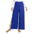 thumbnail image 3 of Zaldita Women Palazzo Pant Loose Fit Elastic Waist Wide Leg for Yoga Praise Dance Training Blue L, 3 of 7