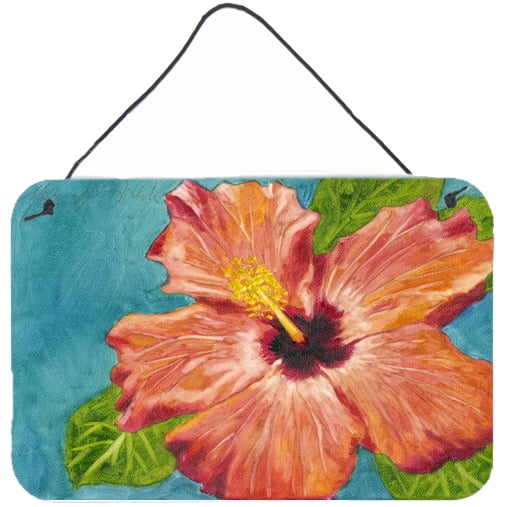 Carolines Treasures TMTR0316DS812 Coral Hibiscus by Malenda Trick Wall or Door Hanging Prints  8x12 multicolor