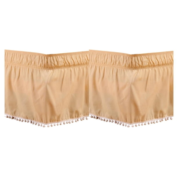 Billuyoard Faldones De Cama Elegantes, Elegantes, Duraderos Y Fáciles De Limpiar Alrededor De La Cama, Sábana Con Cenefa, Funda Para Base De Beige Rey de EE. UU. 78 x 80 pulgadas 2Conjunto