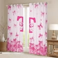 thumbnail image 2 of Erosebridal Girly Pink Bow-tie Curtains Pack of 2 (42x84 Each), Cartoon Monogrammed T Curtains Blackout, 2 of 6