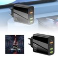 thumbnail image 1 of PD65W Fast Charging Wall Charger with 3 USB Ports Universal Travel Adapter EU UK US Plug, 1 of 6