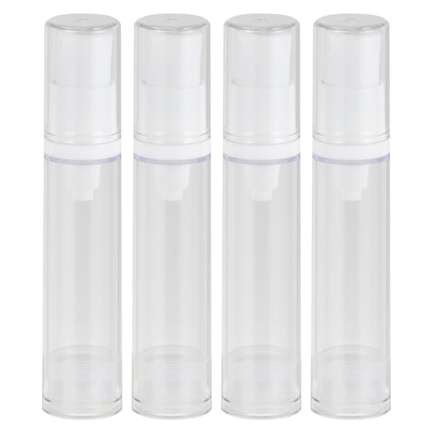 4 Uds. Contenedores de maquillaje portátiles de 10ml, soporte de almacenamiento de cosméticos, dispensador con pulsador vacío, botellas (botella pulverizadora, transparente)
