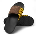 thumbnail image 4 of GZHJMY Stylish Slides for Women Men, Brown Wooden Board Sunflower Soft Flexible Slip-on Sandals Slippers, 4 of 7