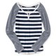 thumbnail image 2 of Camiseta gráfica Aeropostale de manga Raglan a rayas para mujer azul pequeña, 2 of 2