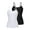 Black/White, variant on Womens Cotton Camisoles with Shelf Bra Solid Basic Spaghetti Straps Tank Tops Camis Pack of 2