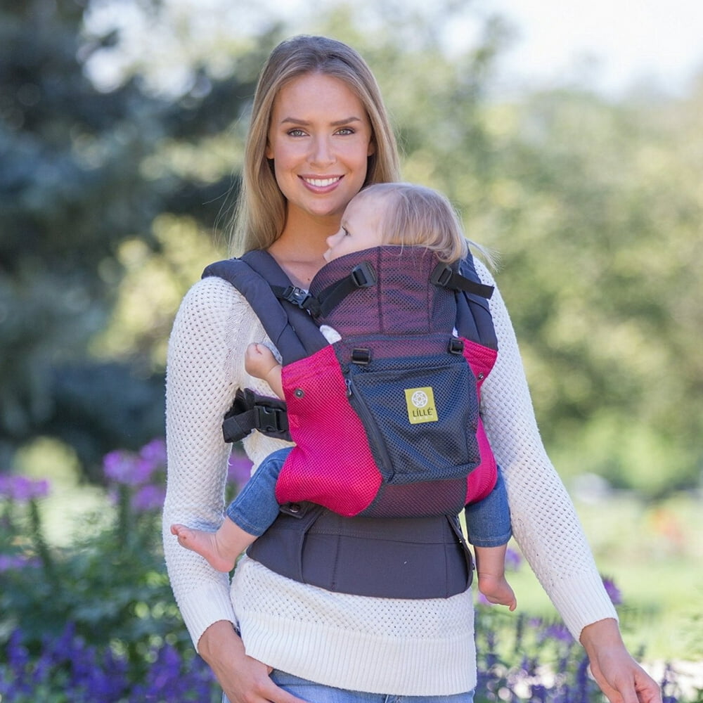 LILLEbaby Airflow Baby Carrier Charcoal with Berry