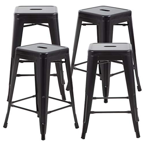 Fdw 24 Inches Metal Chair Bar Stools, Bar Height For 24 Inch Stools