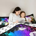 thumbnail image 5 of Homewish Abstract Gamer 3 Pieces Queen Comforter Set for Teens Boys Girls,Video Game Ultra Soft Bedding Sets,Colorful Graffiti Splash Bedding Comforter Set Breathable,Breathable Home Decor, 5 of 8