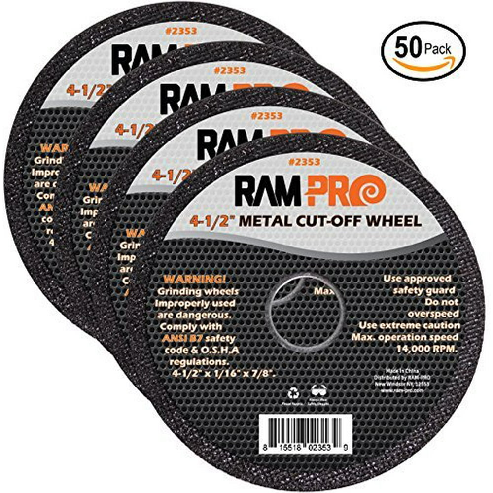 RamPro 41/2 Inch Metal CutOff Wheel Blades Abrasive Arbor Grinder