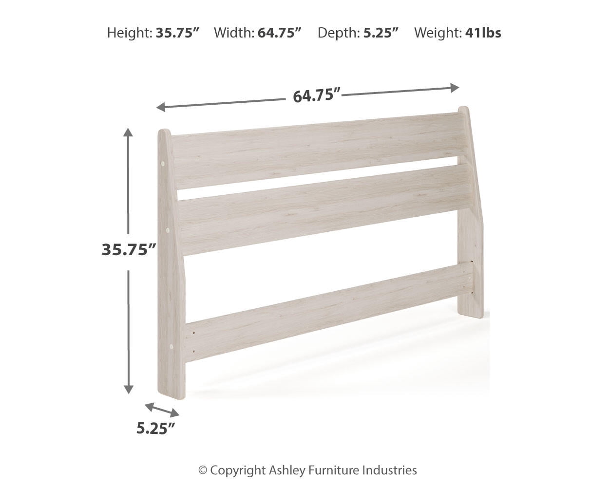 Signature Design by Ashley Contemporary Socalle Queen Panel Headboard  Light Natural