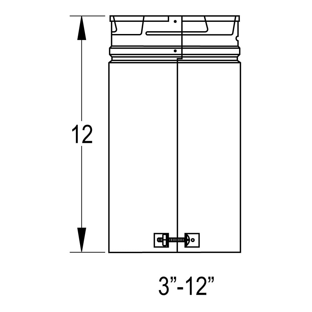 DuraVent 4GV12A 12 Adjustable Length Pipe