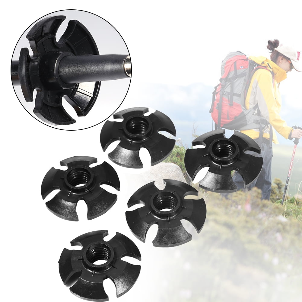 Tebru Trekking Pole Basket,5PCS Hiking Pole Rubber Snow Mud Drag Basket