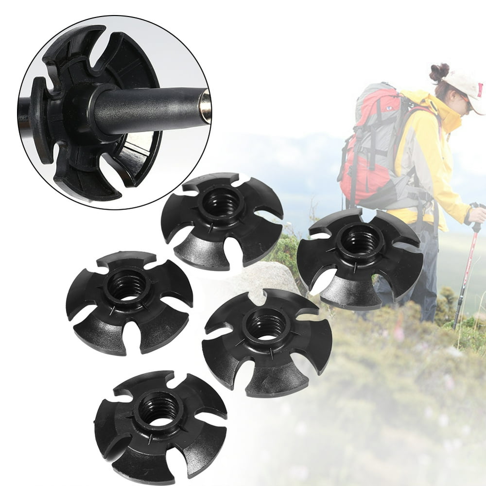Tebru Trekking Pole Basket,5PCS Hiking Pole Rubber Snow Mud Drag Basket