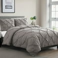 thumbnail image 2 of VCNY Home Carmen 3-Piece Grey Pintuck Duvet Set, Queen, 2 of 5